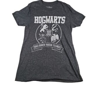Harry Potter Hogwarts Houses Crest‎ T Shirt Gray Youth Small